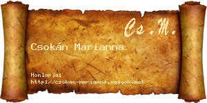 Csokán Marianna névjegykártya